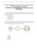 CHAPTER 21 DEVELOPMENT OF MULTICELLULAR ORGANISMS_ MOLECULAR BIOLOGY OF THE CELL, SIXTH EDITION BRUCE ALBERTS TEST BANK QUESTIONS WITH ANSWER KEY