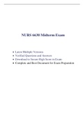 NURS 6630 Midterm Exam (5 Versions, 375 Q & A, Latest-2020/2021) / NURS 6630N Midterm Exam / NURS6630 Midterm Exam / NURS-6630N Midterm Exam |100% Correct Q & A, Download to Secure HIGHSCORE|