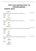 ITEC1030 INSTRUCTION TO PROGRAMMING WEEK5 QUIZ