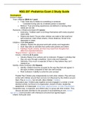 NSG 207 -Pediatrics Exam 2 Study Guide.