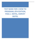 Test Bank for C How to Program, 8th Edition, Paul J. Deitel, Harvey Deitel.