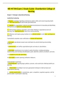 Chamberlain College of Nursing - NR 447 RN Exam 2 Study Guide