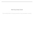 Pharmacological Basis For Nursing Interventions I (NUR 3191) Med Surg Study Guide