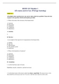 BIOD 151 Module 1 All exams answer key (Portage learning)