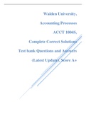 Walden University, ACCT 1004S, Complete Correct Solutions Test bank Questions and Answers (latest Update), Score A+