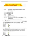 NURS-6501N-21,Advanced Pathophysiology Week 11 Quiz (VERIFIED)