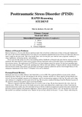 Case Study Posttraumatic Stress Disorder (PTSD), RAPID Reasoning STUDENT, Marcus Jackson, 34 years old, Latest Questions and Answers with Explanations, All Correct Study Guide, Do