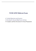 NURS 6550 Midterm Exam (100 Q & A, 2020/2021) / NURS 6550N Midterm Exam / NURS6550 Midterm Exam / NURS-6550N Midterm Exam |Verified and 100% Correct Q & A, Download to Secure HIGHSCORE|