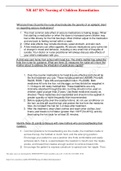 NR 447 RN Nursing of Children Remediation- Chamberlain College of Nursing | Download To Score A