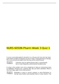 NURS 6050N Pharm Week 3 Quiz 1 and 2 PACKAGE