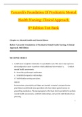 Test bank for Varcaroli’s foundation of psychiatric mental health nursing- Clinical approach 8th edition | Answers & Rationale