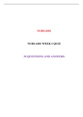 NURS 6301 WEEK 1 to WEEK 11 QUIZZES / NURS6301 WEEK 1 to WEEK 11 QUIZZES (LATEST)| -WALDEN UNIVERSITY