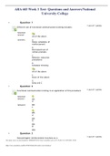 ABA 603 Week 3 Test- Questions and Answers/National University College