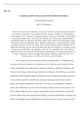 Final  Paper.docx  ISSC 325  Legal and Legislative Issues Associated with the Biometric Industry  American Public University ISSC 325: Biometrics  Nearly every street corner today has at least one, if not more security cameras providing live  feeds of the