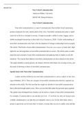 MGMT100  Week  3  Essay.docx  MGMT100  Non-Verbal Communication  American Military University MGMT100: Human Relations   Non-Verbal Communication  Nonverbal communication is a type of communication that includes facial expressions, gestures displayed, the