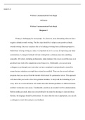 MGMT  315  Written  communication.doc    MGMT315  Written Communication Posts Reply  Affiliation   Written Communication Posts Reply  Response 1  Writing is challenging for most people. It is, however, more demanding when one has a negative attitude towar