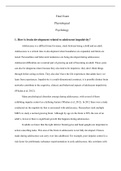 Phsyiological  Psychology  Final.docx    Final Exam Physiological Psychology   1. How is brain development related to adolescent impulsivity?  Adolescence is a difficult time for many, stuck between being a child and an adult. Adolescence is a critical ti