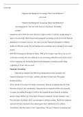 Week  8  Assignment  ACCT  105.docx  ACCT105  Financial and Managerial Accounting: What s the Difference?  ACCT105  Financial and Managerial Accounting: What s the Difference? Accounting plays a vital role in the success of businesses. Recording accurate 