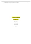 HSA 501 Week 3 Assignment 1: Value Proposition in Patient Care; complete solution guide (valued 200 points)-2020