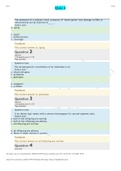 BIO 201 Straighterline Anatomy and Physiology I Quiz 4 - Questions and Answers