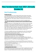 Hesi fundamentals test 2021 (Already Graded A)