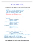 CHEM 120 Week 8 Final Exam Review