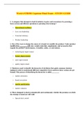 Week 6 STR581 Capstone Final Exam Questions (Verified)