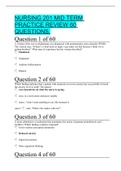 NURSING 201 MID TERM PRACTICE REVIEW 60 QUESTIONS.