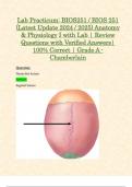 Lab Practicum: BIOS251 / BIOS 251 (Latest Update 2024 / 2025) Anatomy & Physiology I with Lab | Review Questions with Verified Answers | 100% Correct | Grade A - Chamberlain