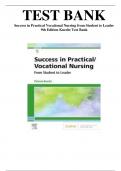 TEST BANK Success in Practical Vocational Nursing from Student to Leader 9th Edition Knecht 