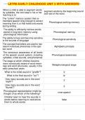  LETRS EARLY CHILDHOOD UNIT 3 WITH ANSWERS