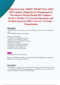 Midterm & Final  Exams: NR607/ NR 607 (New 2024/ 2025 Updates BUNDLED TOGETHER WITH COMPLETE SOLUTIONS) Diagnosis & Management in Psychiatric Mental Health III  (Weeks 1-8 Covered) Questions and Verified Answers| 100% Correct | A Grade – Chamberlain