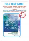 Test Bank for Medical-Surgical Nursing: Assessment and Management of Clinical Problems 10th Edition By Lewis, Bucher, Heitkemper, Harding, Kwong, Roberts| 9780323328524| All Chapters 1-68| LATEST