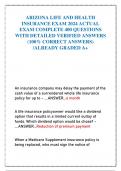 ARIZONA LIFE AND HEALTH INSURANCE EXAM 2024 ACTUAL EXAM COMPLETE 400 QUESTIONS WITH DETAILED VERIFIED ANSWERS (100% CORRECT ANSWERS) /ALREADY GRADED A+