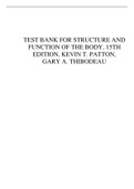 TEST BANK FOR STRUCTURE AND FUNCTION OF THE BODY, 15TH EDITION, KEVIN T. PATTON, GARY A. THIBODEAU