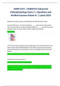 NURS 5315 EXAM 3 | ADVANCED PATHOPHYSIOLOGY EXAM | CORRECTLY ANSWERED AND RATED A+ | LATEST 2024