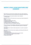 MEPAP 2 FINAL EXAM QUESTIONS AND ANSWERS