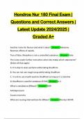 Hondros Nur 180 Final Exam | Questions and Correct Answers | Latest Update 2024/2025 | Graded A+