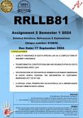 RRLLB81 Assignment 2 (COMPLETE ANSWERS) Semester 2 2024 (818640) - DUE 17 September 2024