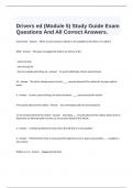  Drivers ed (Module 5) Study Guide Exam Questions And All Correct Answers.