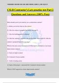 CSLB Contractor's Law practice test Part 2 Questions and Answers (100% Pass)CSLB Contractor's Law practice test Part 2 Questions and Answers (100% Pass) When should you let your attorney see a construction contract? A. Before you let the client see 