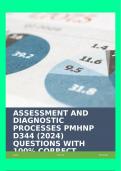 ASSESSMENT AND DIAGNOSTIC PROCESSES PMHNP D344 (2024) QUESTIONS WITH 100% CORRECT ANSWERS!!