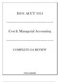 (WGU D101) ACCT 3314 Cost & Managerial Accounting - Complete OA Review 20242025