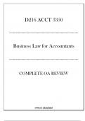 (WGU D216) ACCT 3350 Business Law for Accountants - Complete OA Review 20242025