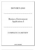 (WGU D078) BUS 2060 Business Environment Applications I - Complete OA Review 20242025