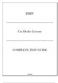 DMV - Car Dealer License - Complete Test Guide 2024.