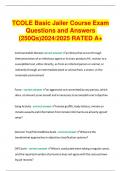 TCOLE Basic Jailer Course Exam Questions and Answers (250Qs)2023/2024 RATED A+