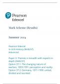 Mark Scheme (Results) Summer 2024 Pearson Edexcel In GCE History (9HI0/37) Advanced Paper 3: Themes in breadth with aspects in depth (9HI0/37) Option 37.1: The changing nature of warfare, 1859-1991: perception and reality Option 37.2: Germany, 1871-1990: 