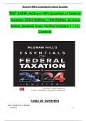 TEST BANK For McGraw-Hill's Essentials of Federal Taxation 2024 Edition, 15th Edition By Brian Spilker, Benjamin Ayers, Verified Chapters 1 - 17, Complete