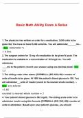 Basic Math Ability Exam A Relias | 100% Correct Answers | Verified | Latest 2024 Version